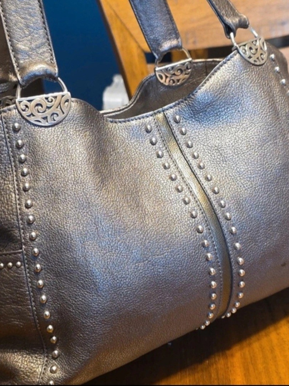Brighton Andie Metallic Studded Shoulder Bag Pretty Tough Collection - Picture 15 of 15